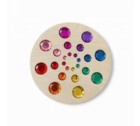 Xgdsnly Plateau avec Pierres en Acrylique Sensoriel Jouet en Bois avec Compartiments Méthode Pédagogique Blocs Sensoriels pour Tout-Petits, Crèche, Maternelle
