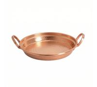 Xgdsnly Poêle En Cuivre avec Poignées Artisanal Poêle Ronde Plate Professionnelle Ustensile pour Cuisine, Petit 22CM