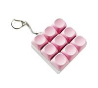 Xgdsnly Porte-clés Clavier, Porte-clés Mécanique Anti-stress, Jouet Sensoriel Compact et Portable avec Cordon, Rose