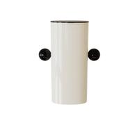 Xgdsnly Pot à Pinceaux avec Couvercle Élégant Porte-Pinceaux Maquillage avec Couvercle Compact Rangement Cosmétique Compartiments pour Femmes, Bureau, Array, Blanc Cassé Et Noir