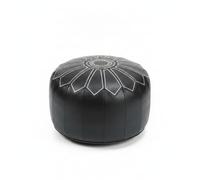Xgdsnly Pouf Brodé Floral Ouverture Remplissage Ottoman Rangement Rond Surpiqûres Segmentées Pouf Rangement Rond, Marron Foncé, Fleur Améliorée