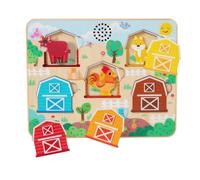 Xgdsnly Puzzle Sonore D' la Ferme Ergonomique Puzzle Sonore la Ferme Écran J Éducatif en Bois Pits
