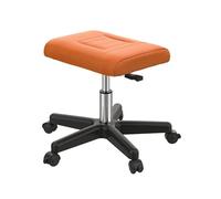 Xgdsnly Repose-Pieds avec roulettes Tabouret Ergonomique Ottoman Réglable Coussin Confort Longue Durée Glissement sous Plan de Travail en Similicuir Convient au Bureau à la Maison, Orange