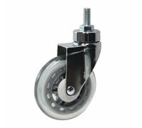Xgdsnly Roulette Médicale Roulette Pivotante Roulette Filetée Roulette avec Frein en Acier et PU avec Palier à Billes et Pédale en Nylon Adaptée aux Chariots, 4IN, Embout Chrome M12 Pivot