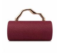 Xgdsnly Sac Tressé avec Poignée Dorée Soirée Pochette avec Poignée En Métal Compact Minaudière pour Mariage, Array, Rouge Vin