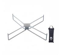 Xgdsnly Support Extérieur Pliant Support Plancher Trépied Socle Métal Structure en Croix Stable en Fer et Acier Inoxydable 100kg avec Sac Compact et Léger, Argent