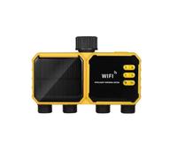Xgdsnly Système d'Irrigation Wifi Contrôleur Arrosage Programmateur Arroseur Minuterie Énergie Solaire avec Panneau Photovoltaïque Quatre Ports Filetés pour