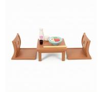 Xgdsnly Table Miniature Maison Poupée Rectangulaire Table Maison Poupée Économise l'espace Meuble pour Maquette, Modèle De Sushi De Table Et Chaise Japonais Ensemble Trois