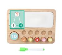 Xgdsnly Tableau d'apprentissage en Bois Réutilisable Jeu Éducatif en Bois Interactif Jouet pour Tout-Petits, École, Tableau D Apprentissage du Calcul Numérique