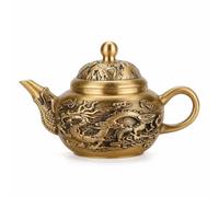Xgdsnly Théière Décorative Aspect Laiton Théière En Métal Style Antique Vaisselle pour Collectionneurs, Amateurs Thé, Dragon Et Phénix Petite Théière
