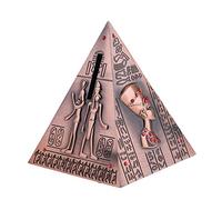 Xgdsnly Tirelire Pyramide Égypte Ancienne Coffret à Monnaie Sculpture Vintage en Fer Artisanat Décoration pour Enfant Cadeau Anniversaire Décoration Maison, Cuivre