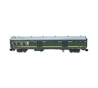 Xgdsnly Train Wagon de Bagages Miniature pour Collection Équipé de Portes Ouvrantes et Led pour Ornement de Bureau Salon Chambre Étagère, Vert