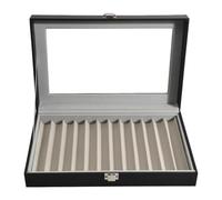 Xgdsnly Trousse à Crayons, Coffret de Présentation, Rangement pour Stylos, Organiseur, Boîte à Bijoux En Carton Haute Densité, Verre PU avec Fenêtre, 12 Grilles