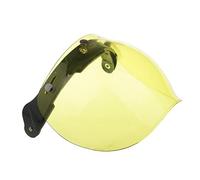 Xgdsnly Visière de Casque de Rétro avec écran Ouvert, en Polycarbonate Anti-Rayures et Imperméable, Convient Aux Adultes, Taille, Jaune