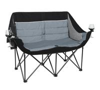 XGEAR Portal Chaise de camping pliable pour 2 personnes - Double chaise pliante - Charge maximale : 320 kg - Super douce - Avec sac de rangement - Dossier haut - Pour extérieur, jardin, balcon