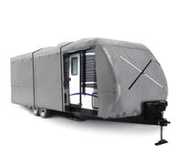 XGEAR Thick 6-Ply Top Panel Travel Trailer Cover- Ripstop Waterproof RV Covers with Storage Bag and Windproof Buckles (14'-16')