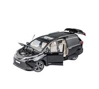 XGFFBAGB 1:24 pour Sienna MPV Van Moulé sous Pression Jouet Modèle De Voiture Tirer Son Et Lumière Portes Ouvrables Collection Cadeau(Black,No Box)