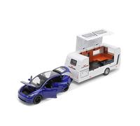 XGFFBAGB 1:32 pour Cyber Toy Truck Modèle Y Remorque Voiture Alliage Moulé sous Pression Métal Modèle De Voiture Collection Jouet(Blu,No Box)