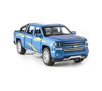 XGFFBAGB Modèle De Voiture De Camion Silverado, Jouets en Alliage Métallique Moulé sous Pression, Cadeau De Collection Son Et Lumière, 1/32(Blu,with Box)