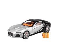 XGFFBAGB Modèle De Voiture De Sport en Alliage Moulé sous Pression À L'échelle 1:24, Jouet Sonore Et Lumineux, Cadeau(Silver Black,with Box)