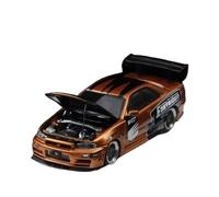 XGFFBAGB Modèle De Voiture en Alliage À L'échelle 1/64 pour GTR R34 Open Cover TM, Décoration De Collection(Orange,with Box)