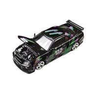 XGFFBAGB Modèle De Voiture en Alliage À L'échelle 1/64 pour GTR R34 Open Cover TM, Décoration De Collection(Black,No Box)