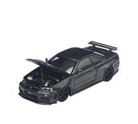 XGFFBAGB Modèle De Voiture en Alliage À L'échelle 1/64 pour GTR R34 Open Cover TM, Décoration De Collection(Black,No Box)
