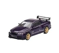 XGFFBAGB Modèle De Voiture Moulé sous Pression, pour Skyline GT-R (R34) Tommykaira Rz, Violet Minuit, 1/64(with Box)
