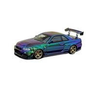 XGFFBAGB Modèle Réduit De Voiture en Alliage 1/64 pour GT-R R34 Nismo Z-Tune(Two-Color A,with Box)