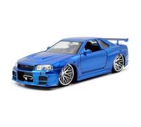 XGFFBAGB Modèle Réduit De Voiture en Alliage Moulé sous Pression Et Jouet pour GTR R34 Skyline Ares, Échelle 1:24, Cadeau(Blu,with Box)