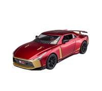 XGFFBAGB Voiture De Course en Alliage Moulé sous Pression À L'échelle 1/24 pour GTR 50, Modèle De Collection Sonore Et Lumineuse, Cadeau(Rosso,with Box)