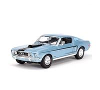 XGFFBAGB Voiture De Sport Mustang GT 1:18, Véhicule Statique Moulé sous Pression, Modèle De Voiture De Collection, Jouets(Blu,with Box)