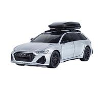 XGFFBAGB Voiture Jouet en Alliage pour Break Quattro 1:24, Modèle De Voiture, Volant, Son Et Lumière, Objet De Collection, Cadeau(Silver,No Box)
