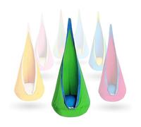 XGHDPBM Balançoire Lumineuse à LED, Chaise Suspendue avec Coussin Gonflable et Accessoires for Chambre à Coucher, intérieur ou extérieur.(Green)