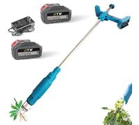 XGHDPBM Désherbeur électrique sans Fil, désherbeur Vertical Efficace avec Batterie, désherbeur à Long Manche for pelouse et Jardin(Two Batteries)