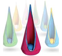 XGHDPBM Siège pivotant Pod, balancelle Lumineuse à LED, Tente hamac de Camping avec Coussin d'air et Accessoires, siège pivotant sensoriel en Coton amélioré, for Jardin intérieur et extérieur(Pink)