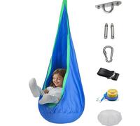 XGHDPBM Siège pivotant Pod, balancelle Lumineuse à LED, Tente hamac de Camping avec Coussin d'air et Accessoires, siège pivotant sensoriel en Coton amélioré, for Jardin intérieur et extérieur(Blue)