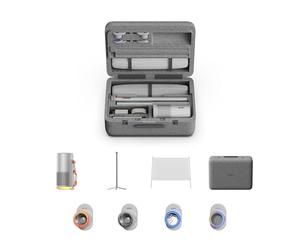 XGIMI MoGo 4 Laser Vidéoprojecteur Collection,550 ISO Lumens, Compatible avec Google TV Netflix, Autonomie de 5 Heures,Kit Extérieur/Intérieur avec Trépied PowerBase, Écran de 70", 4 filtres