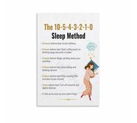 XGINERFEX 10 3 2 1 0 Sleep Rule Poster Bedtime Routine Chart Mental Wellness Canvas Wall-Art for Bedroom Office Relaxation Decor(Framed,16x24inch(40x60cm))