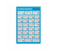 XGINERFEX 30 Human Rights Articles Poster, Canvas Painting Wall-Art for School, Office, Activist, Social Justice, Equality Decor(Unframed,16x24inch(40x60cm))