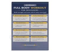 XGINERFEX 30 Minute Fitness Poster Full Body Beginner Workout Chart Step by Step Exercise Guide Wall-Art for Apartment Gym(Framed,08x12inch(20x30cm))