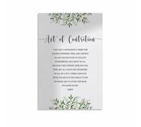 XGINERFEX Act of Contrition Prayer Print Poster Catholic Faith Wall-Art Christian Religious Home Decor for Bedroom Living Room Spiritual Space