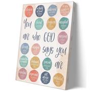 XGINERFEX Affirmation Wall-Art, Identity in Christ Canvas Print You Are Who God Says You Are, Modern Inspirational Decor for Living Room & Bedroom(Unframed,08x12inch(20x30cm))