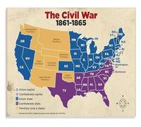 XGINERFEX American Civil War Battle Maps Poster History Educational Wall Chart for Classroom Learning Social Studies Decor(Unframed,12x18inch(30x45cm))