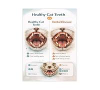 XGINERFEX Animal Hospital Decor Educational Poster Cat Teeth Chart Anatomy Veterinary Wall-Art Canvas For Clinic Office(Unframed,12x18inch(30x45cm))