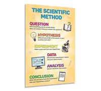 XGINERFEX Ask Question Make Hypothesis, Science Classroom Decor for Teachers, Scientific Method Educational for School(Framed,08x12inch(20x30cm))