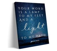 XGINERFEX Bathroom Kitchen Decor Psalm 119 105 Bible Verse Wall-Art Vintage Prayer Scripture Modern Giclee Print(Framed,08x12inch(20x30cm))