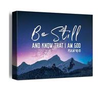 XGINERFEX Be Still And Know That I AM God Canvas Print Psalm 46 10 Wall-Art for Home Office Decor(Framed,08X12inch(20X30cm))