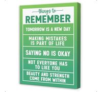 XGINERFEX Bedroom & Office Decor - Green Tomorrow Inspiration Quote Canvas Print Motivational Wall-Art(Framed,08x12inch(20x30cm))