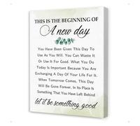 XGINERFEX Begin Again Motivational Canvas - Daily Affirmation Art for Fresh Starts, Goal Setting, and Decorating Your Office or Relaxation Corner(Framed,16x24inch(40x60cm))
